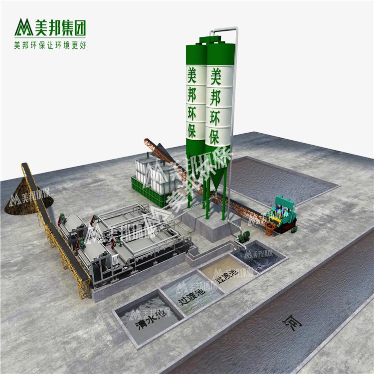 河道清淤壓濾機(jī)，使污泥分離成干泥餅和清水，可達(dá)到泥餅直接裝車運(yùn)輸，清水回流